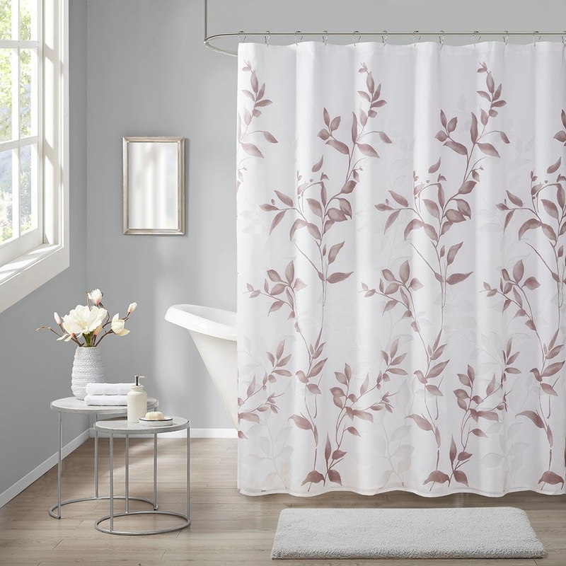 Burnout Printed Shower Curtain Mauve 72x72"