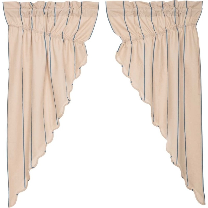 Charlotte Scalloped Prairie Curtain Set - 63" x 36"