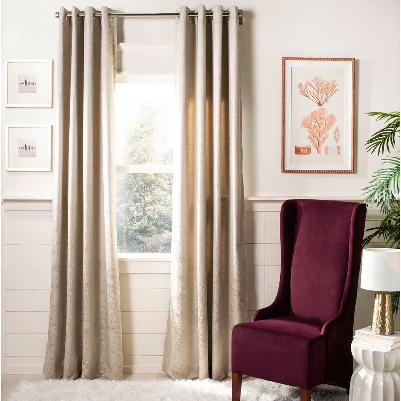 SAFAVIEH Bahareh Semi-Sheer Window Curtain Panel - 52Wx96L