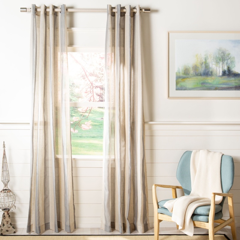 SAFAVIEH Evelijn Semi-Sheer Window Curtain Panel - 52Wx96L