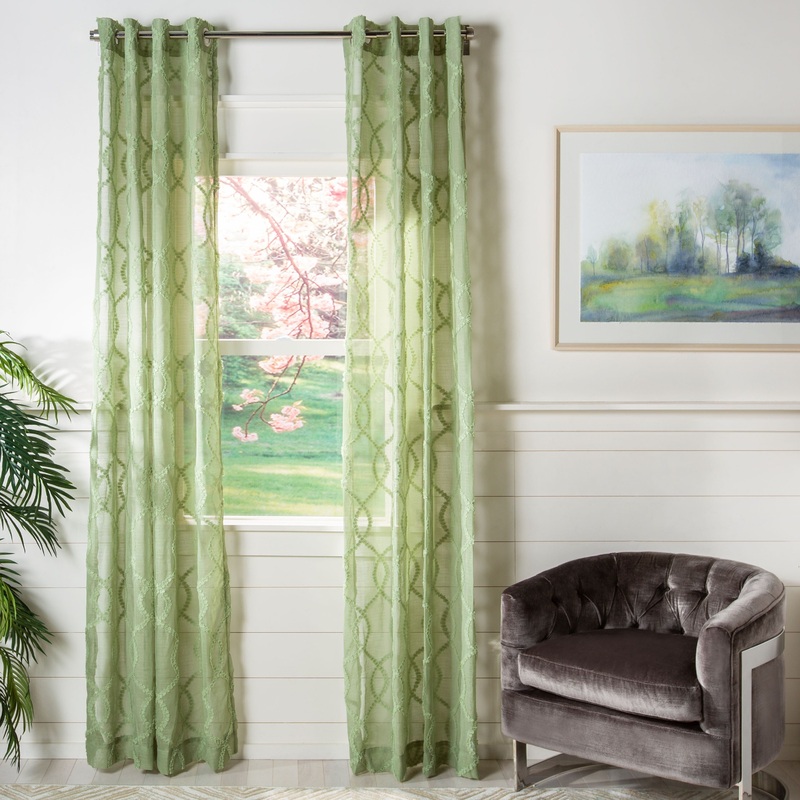 SAFAVIEH Jaunuta Semi-Sheer Window Curtain Panel - 52Wx96L