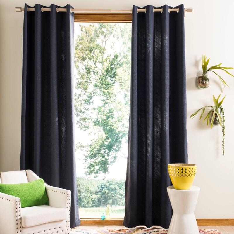 SAFAVIEH Jodee Navy 96 Inch Single Curtain Panel - 52" W x 96" L - 52Wx96L