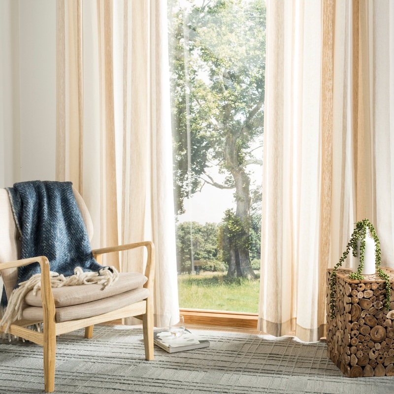 SAFAVIEH Naelle Linen 84-inch Single Curtain Panel - 84" L x 52" W - 52Wx84L