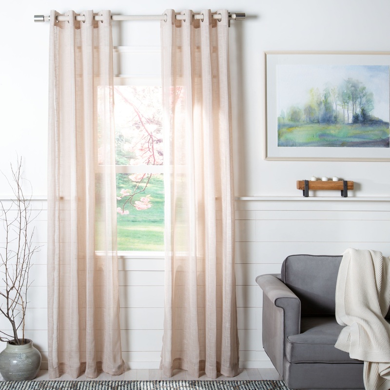 SAFAVIEH Sigune Semi-Sheer Window Curtain Panel - 52Wx96L