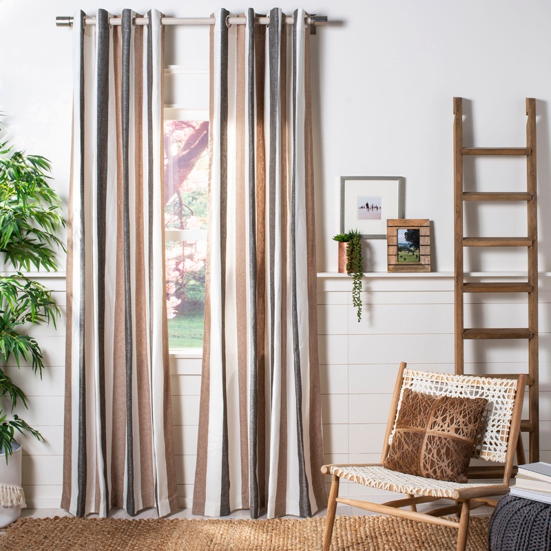 SAFAVIEH Sterina 52" x 84" Linen Grommet Window Curtain Panel - 52Wx84L
