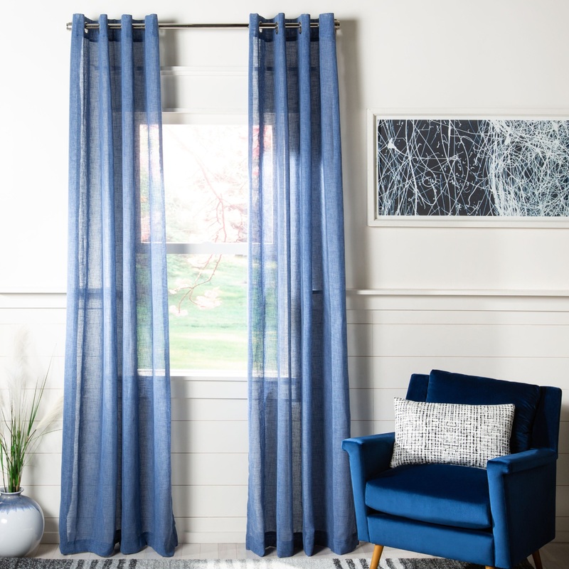SAFAVIEH Ursulina Semi-Sheer Window Curtain Panel - 52Wx96L
