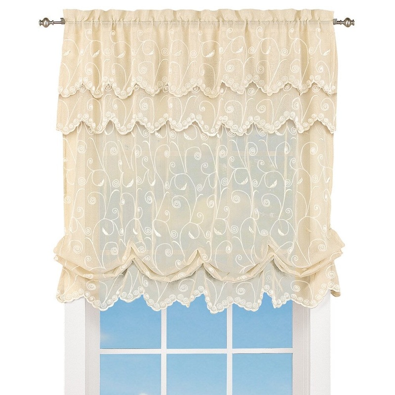 Sheer Scroll Balloon Curtain Shade - 54" x 63"