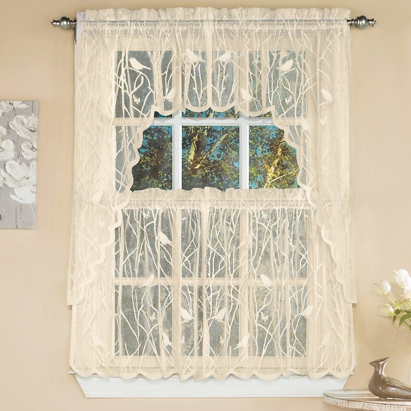 Songbird Lace Window Swags - Set of 2 - 6.000 x 4.500 x 1.500