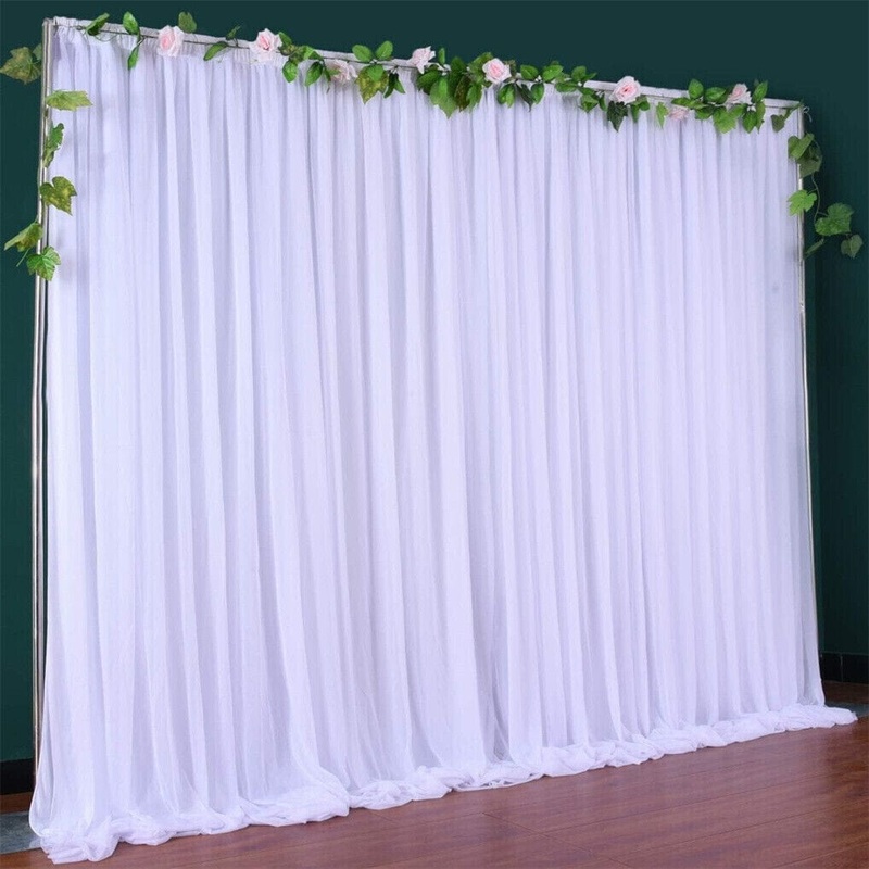 20 x10ft Wedding White Large Backdrop Curtain Smooth Ice Silk Stage Background Curtain