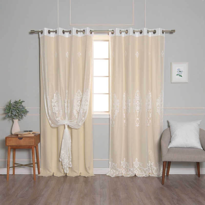 Aurora Home Mix & Match Sheer Damask & Blackout Grommet Curtains