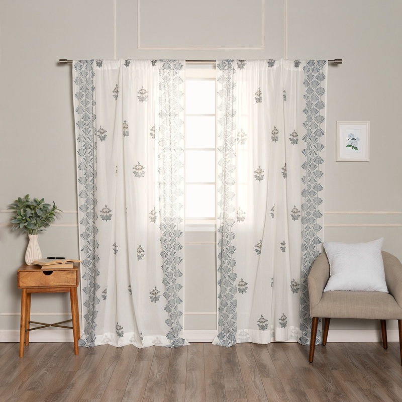 Aurora Home Thistle Cotton Voile Curtains - 84