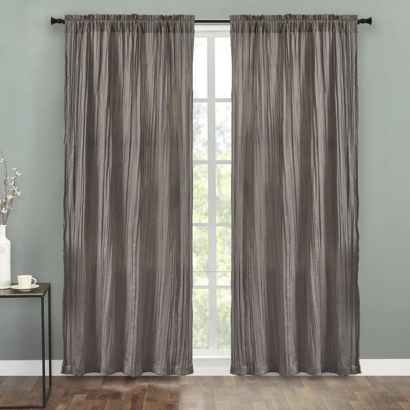 Dark Room Crinka Rod Pocket Room Darkening Curtain Panel Pair - 38" x 84"
