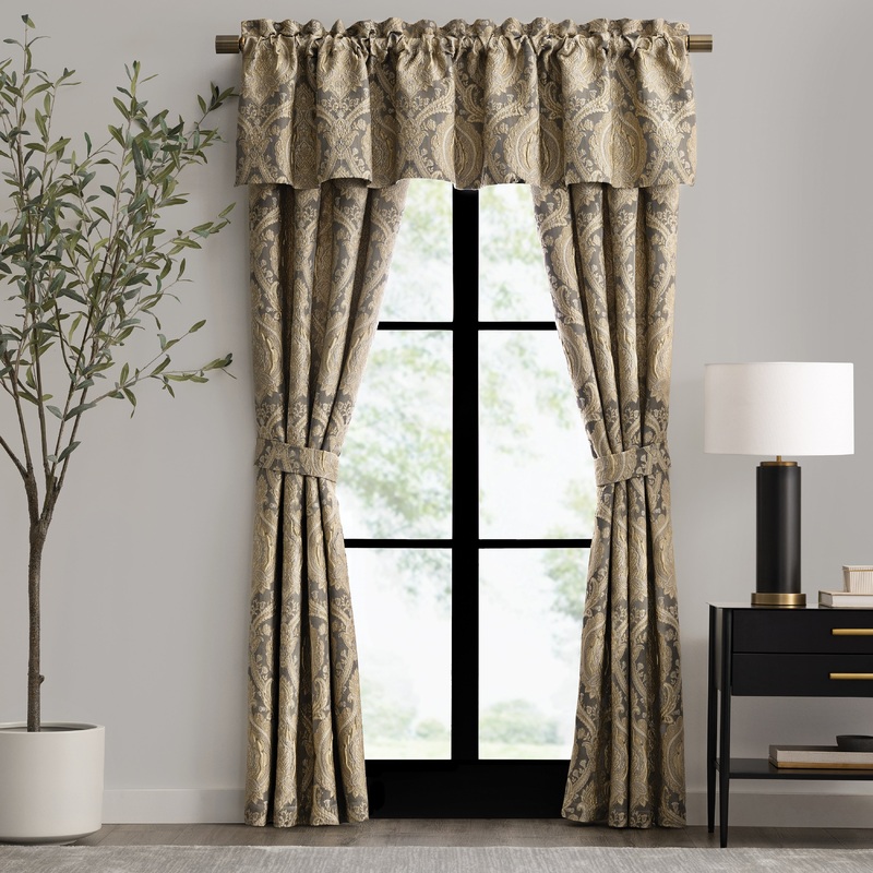 Rose Tree Norwich Damask Lined Panel Pair Drapes - 50" x 84"