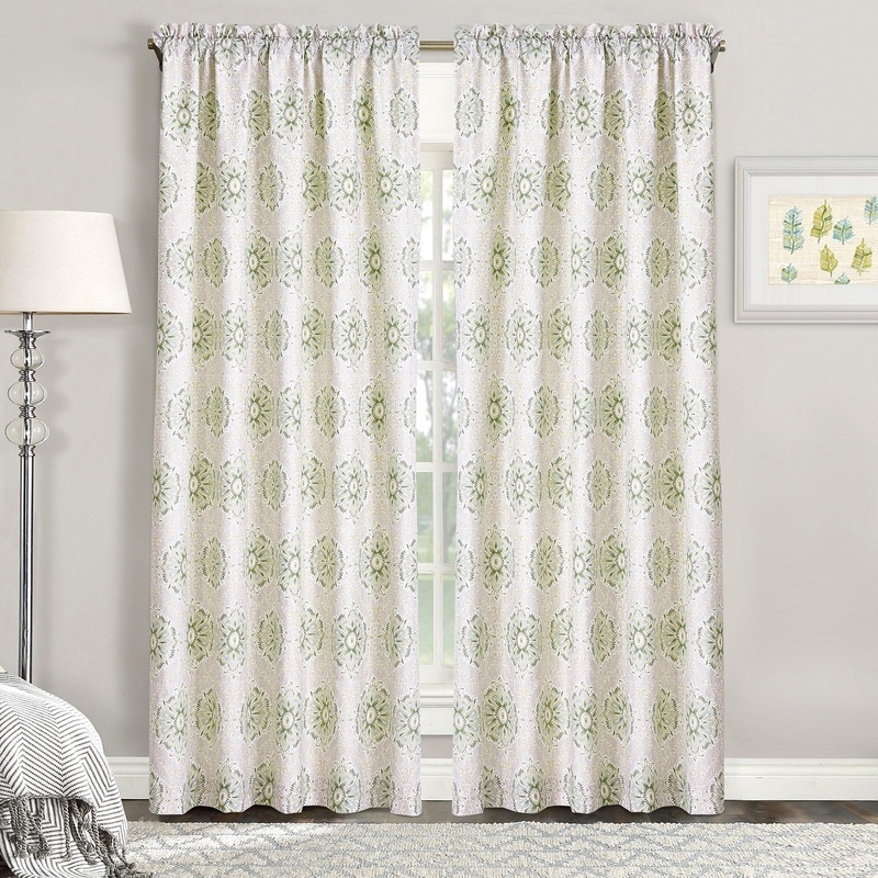 Serenta 2 Piece Printed Bloom Medallion Curtain Set, 60" x 84" - 60" x 84"