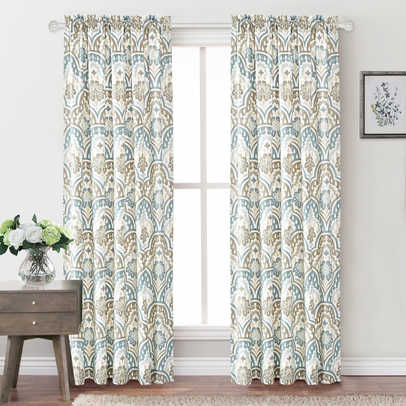 Serenta Tivoli Ikat Microfiber Curtain Set 2 Piece Set