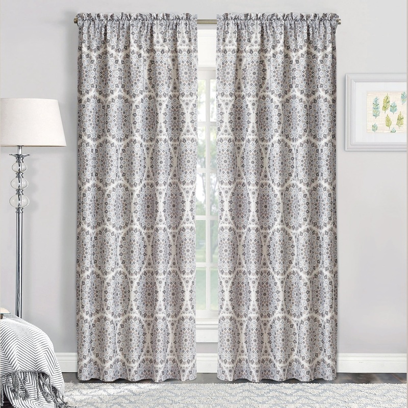 Serenta Tribal Medallion Printed 2 Piece Curtain Set