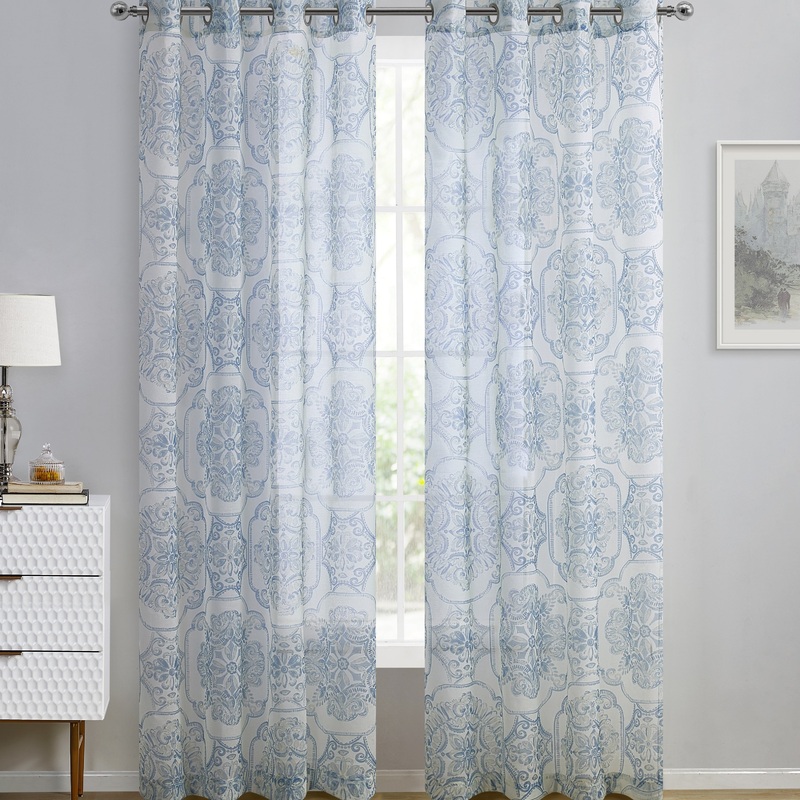 VCNY Home Adale Medallion Grommet Sheer Curtain Panel - 55" x 84"