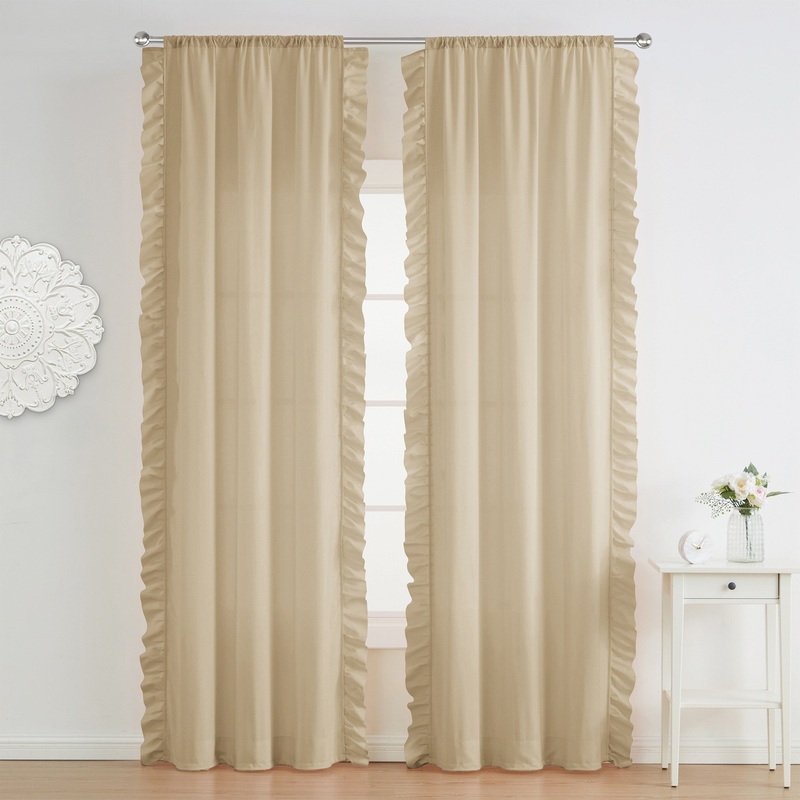 VCNY Home Amber Ruffle Blackout Rod Pocket Curtain Panel Pair - 38" x 95"