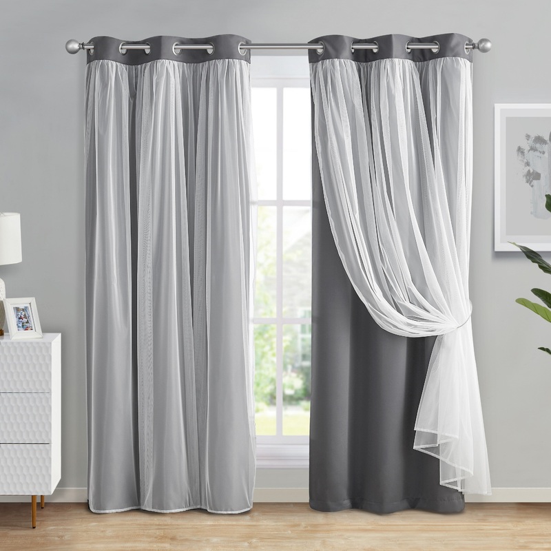 VCNY Home Jessica Blackout Tulle Curtain Panel Pair