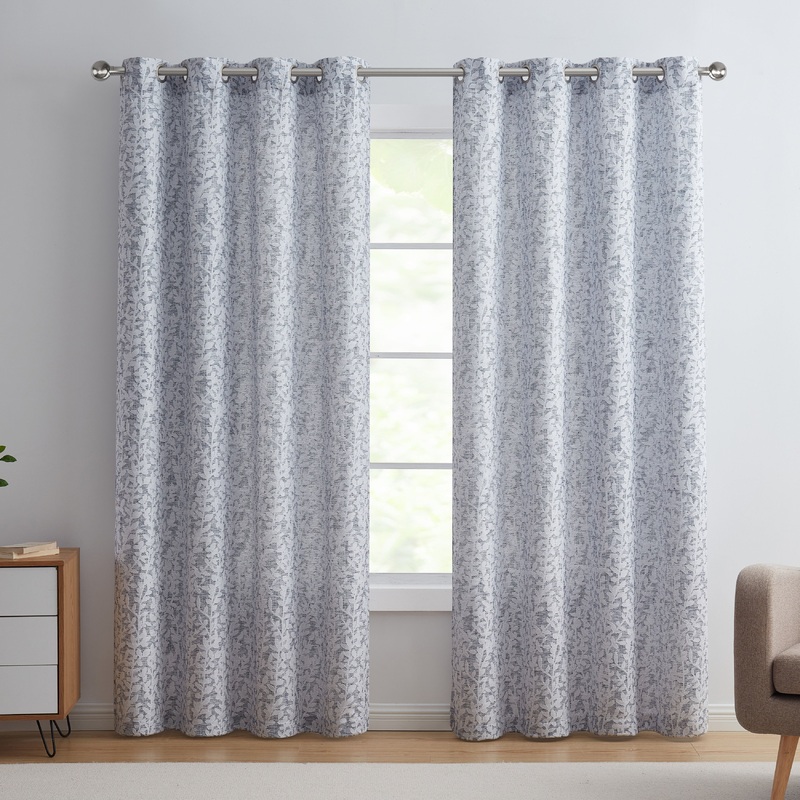 VCNY Home Leah Textured Leaf Grommet Curtain Panel