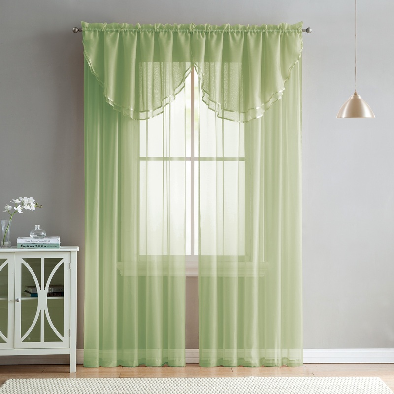 VCNY Home Milly Sage Green Rod Pocket Sheer Curtain Panel - 55" x 90"