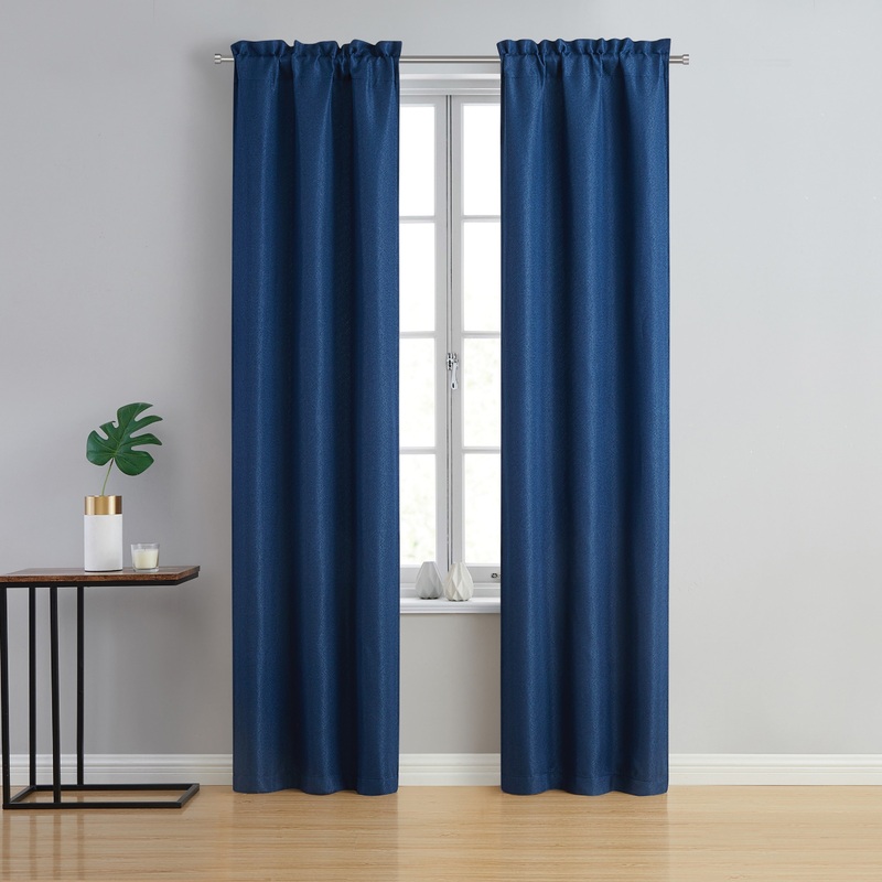 VCNY Home Montgomery 2-Piece Navy Rod Pocket Blackout Curtain Panel Set - 52" x 84"
