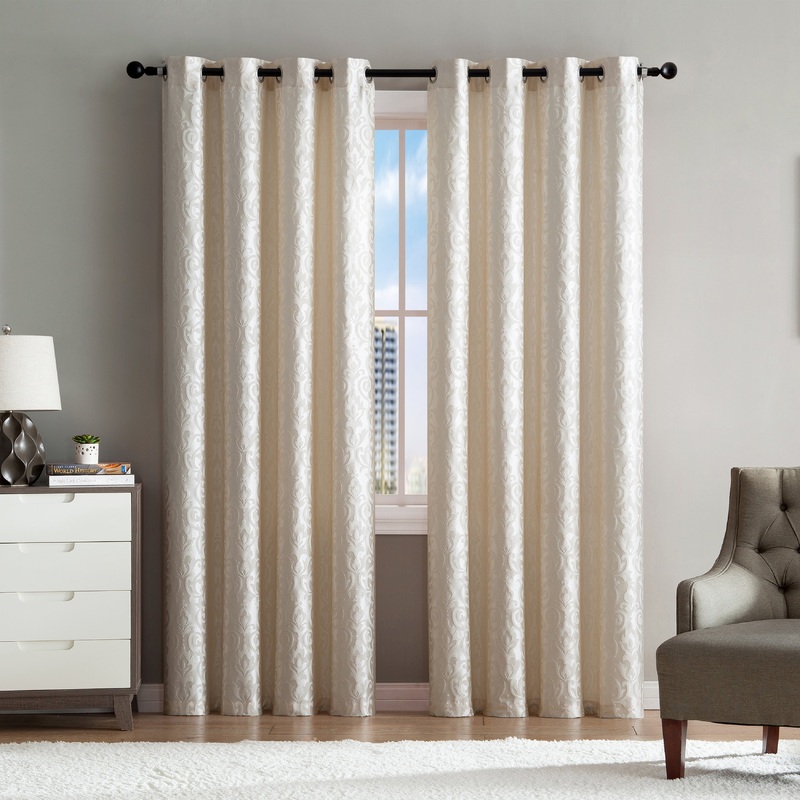VCNY Home Sophie Damask Woven Jacquard Woven Curtain Panel - 55" x 90"