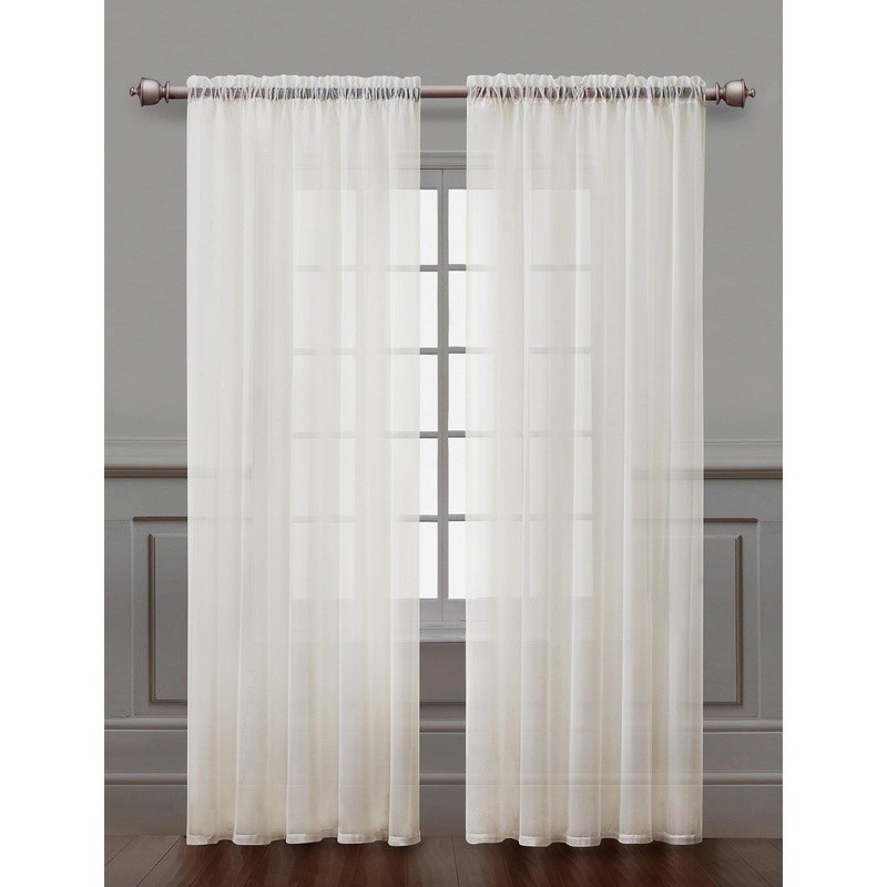 VCNY Home Villa 2-Piece Rod Pocket Sheer Curtain Panel Set