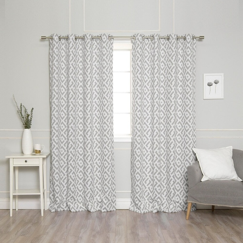 Aurora Home Modern Geometric Blackout Curtain Panel Pair