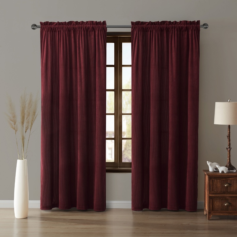 Bearpaw Corduroy Room Darkening Single Curtain Panel - 50" x 84"