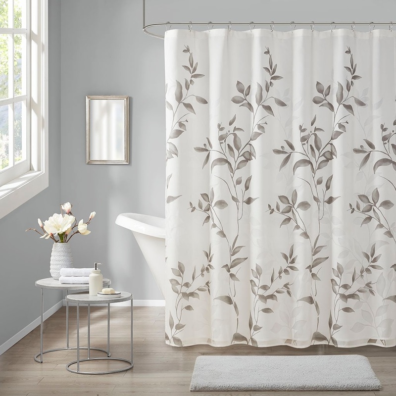 Burnout Printed Shower Curtain Grey 72x72"