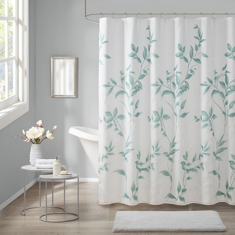 Burnout Printed Shower Curtain Seafoam 72x72"