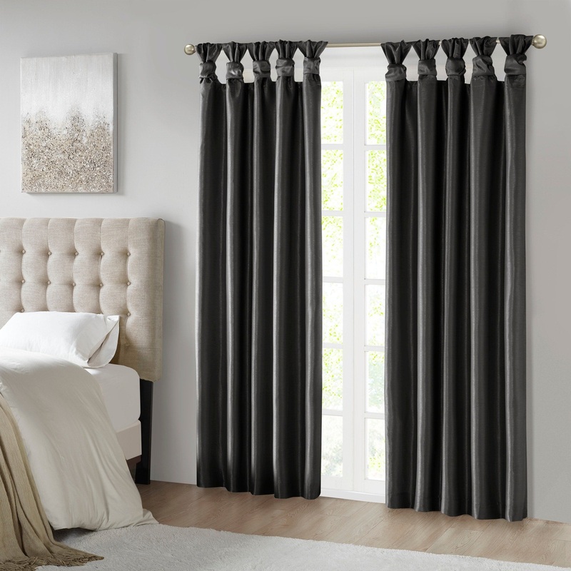 Twist Tab Total Blackout Window Curtain Panel Black 50x84" Blackout