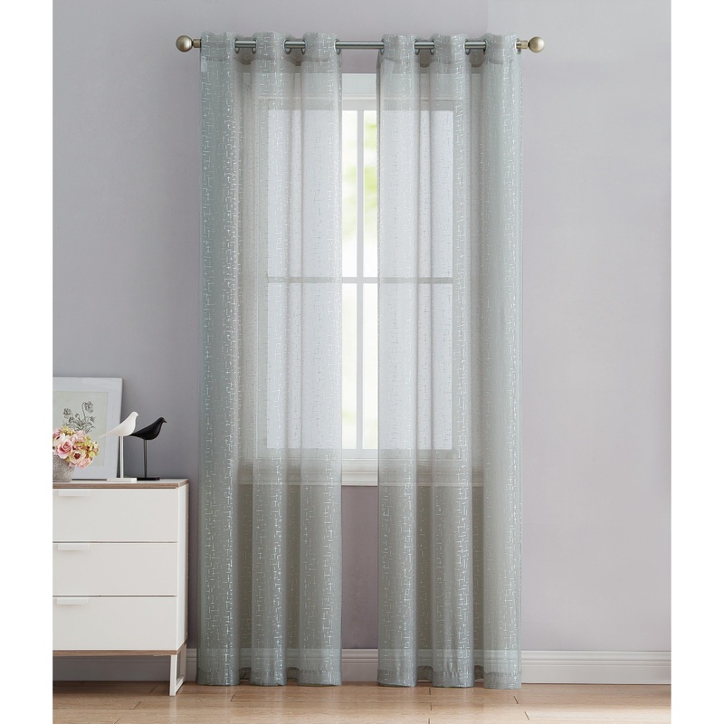 VCNY Home Harlow 2-Piece Metallic Sheer Grommet Curtain Panel Set - 76" x 84"