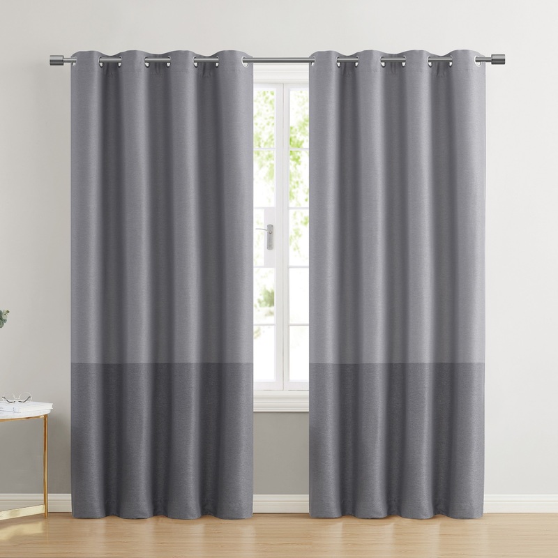 VCNY Home Ombre Charcoal Grommet Blackout Curtain Panel - 52" x 90"