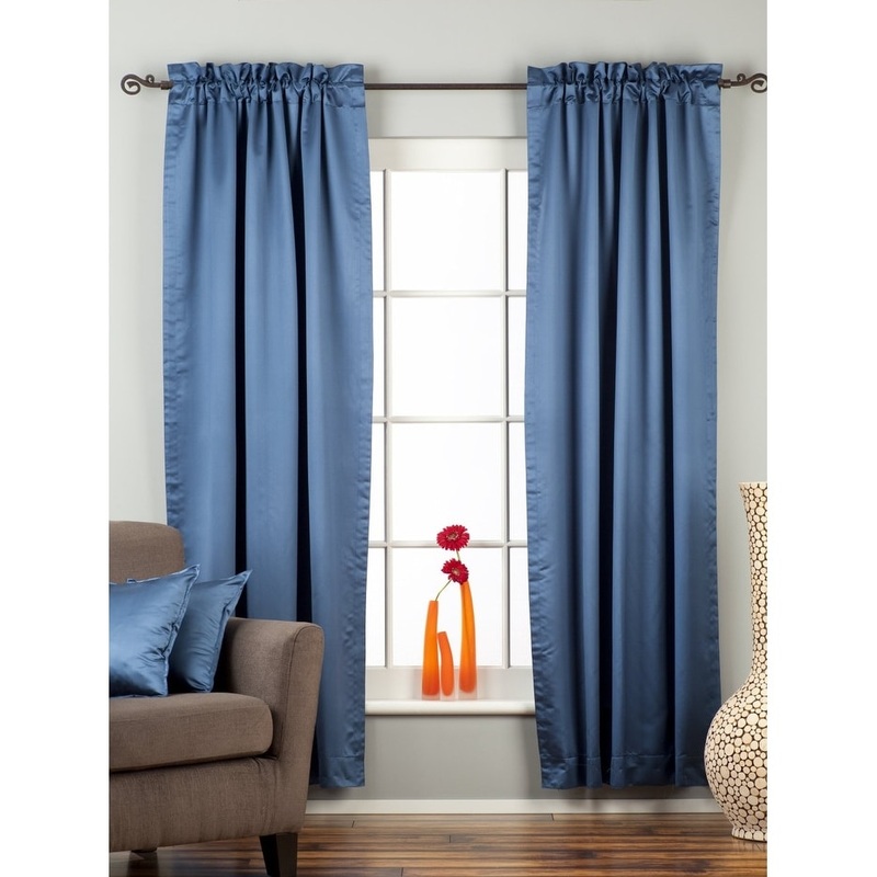 Blue Rod Pocket blackout Curtain / Drape / Panel - Piece