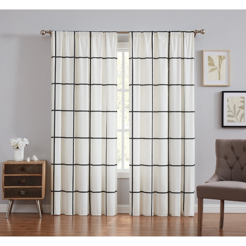 Carson Carrington Tomteboda Modern Windowpane Window Curtain - Window Curtain