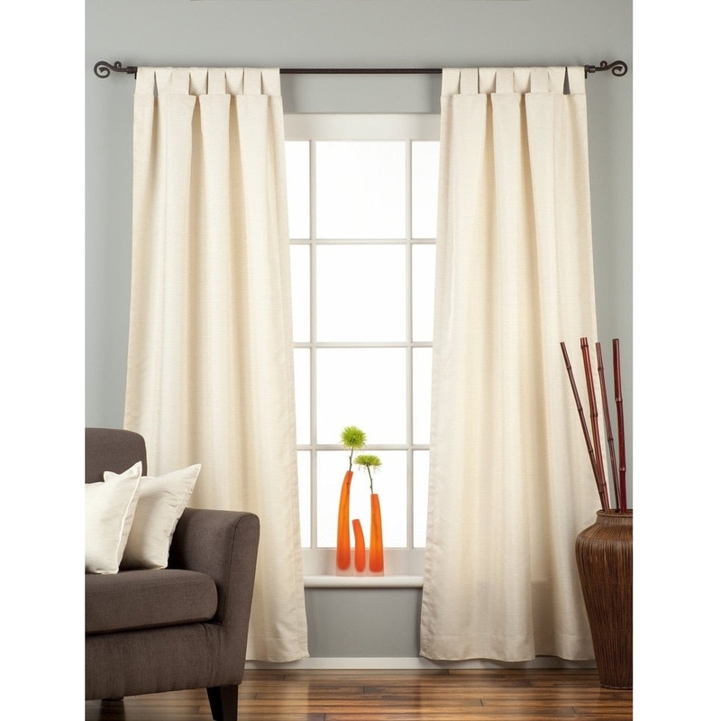 Cream Tab Top Matka Raw Silk Curtain / Drape / Panel - Piece