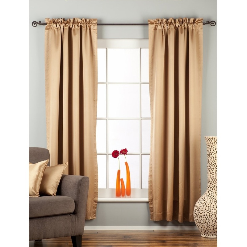 Taupe Rod Pocket blackout Curtain / Drape / Panel - Piece