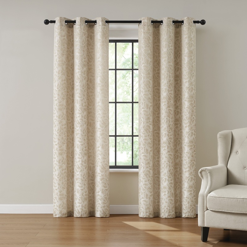 5th Avenue Lux Blythe Textured Champagne/Gold Window Panel Pair