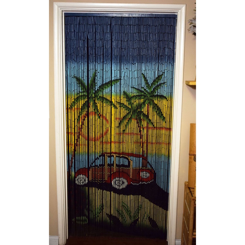Bamboo beaded curtain woody car design - 36 x 78