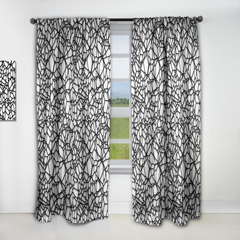 Designart 'Abstract Mosaic Pattern' Modern Blackout Curtain Single Panel