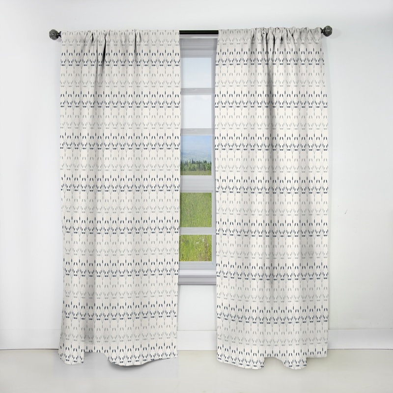 Designart 'Floral Retro Botanical Pattern I' Mid-Century Modern Blackout Curtain Single Panel