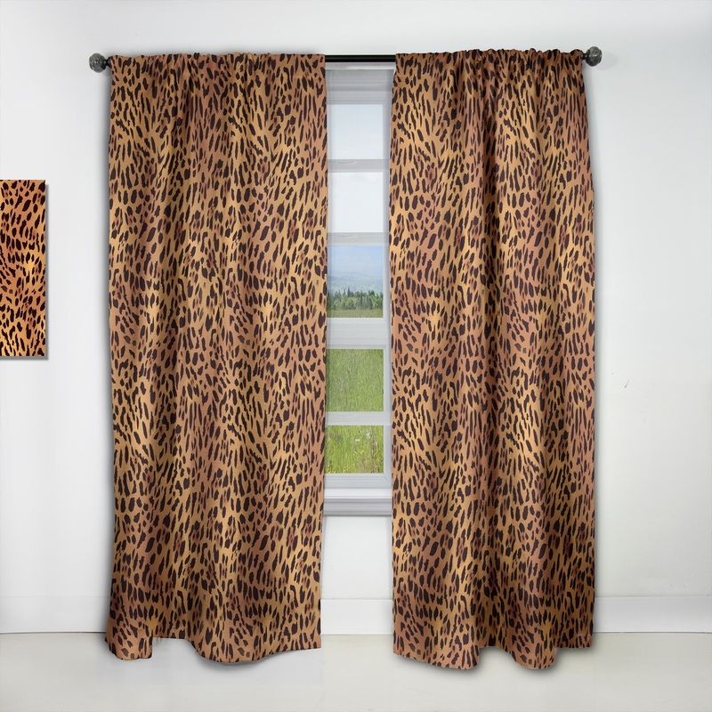 Designart 'Leopard Fur Safari III' Mid-Century Modern Blackout Curtain Single Panel