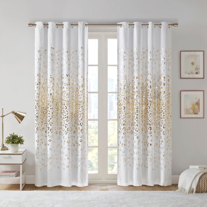 Serena Grommet Top Metallic Animal Printed Total Blackout Curtain by Intelligent Design