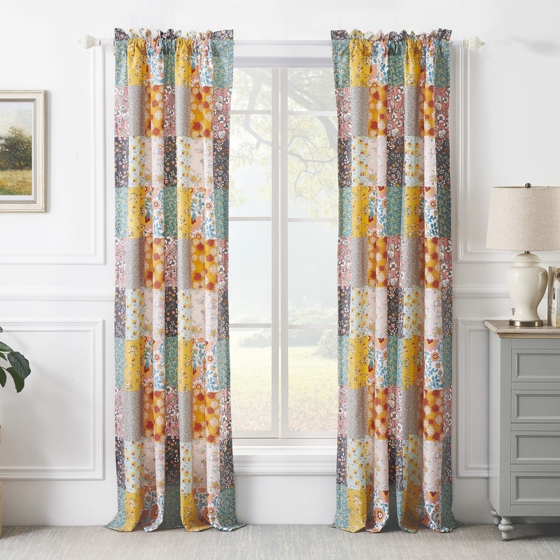 Barefoot Bungalow Carlie Calico Curtian Panels (Set of 2)