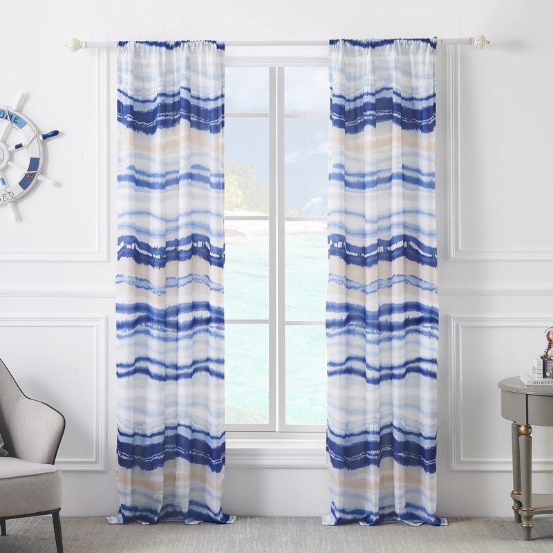 Barefoot Bungalow Crystal Cove Curtian Panels (Set of 2) - 84 W x 84 L