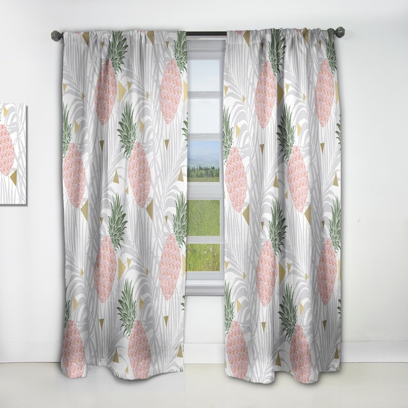 Carson Carrington Tannefors 'Pineappple On Tropical Leaves' Curtain Single Panel