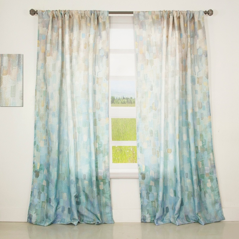 Designart 'Blocked Abstract' Nautical & Coastal Curtain Single Panel