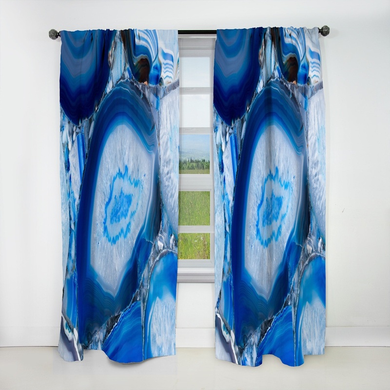 Designart 'Blue Agate Geode' Mid-Century Modern Blackout Curtain Single Panel